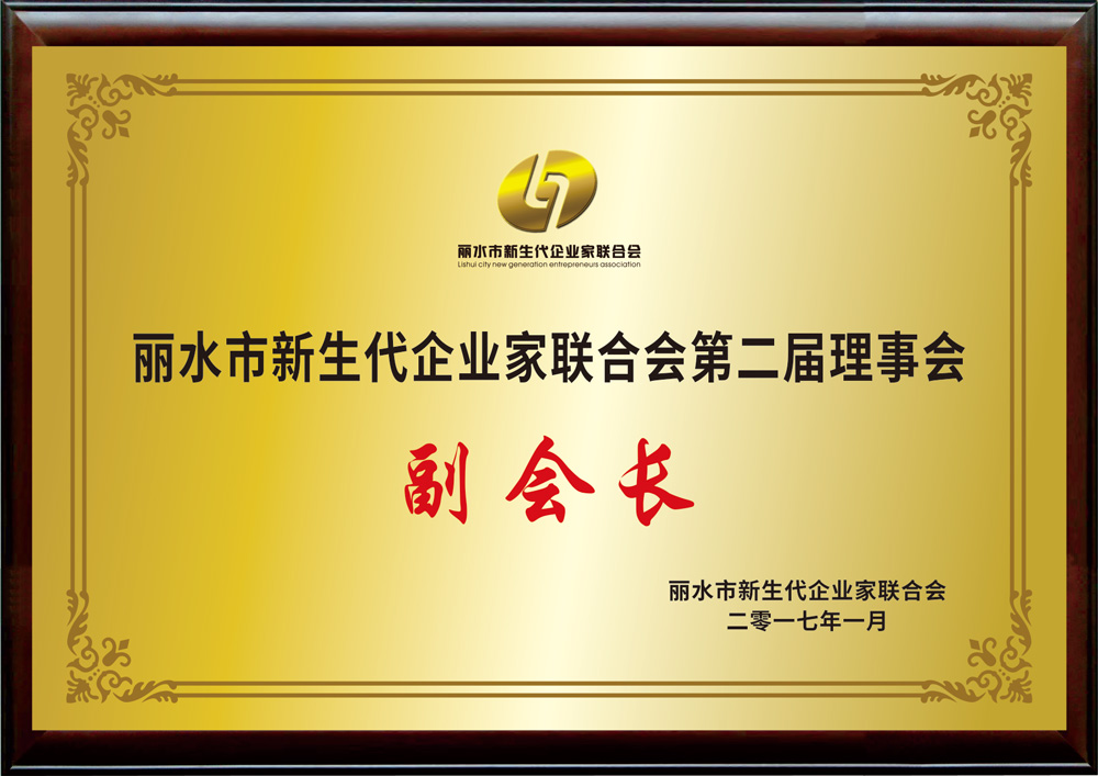 麗水市新(xīn)生代企業家聯合會第二屆理(lǐ)事會副會長(cháng)